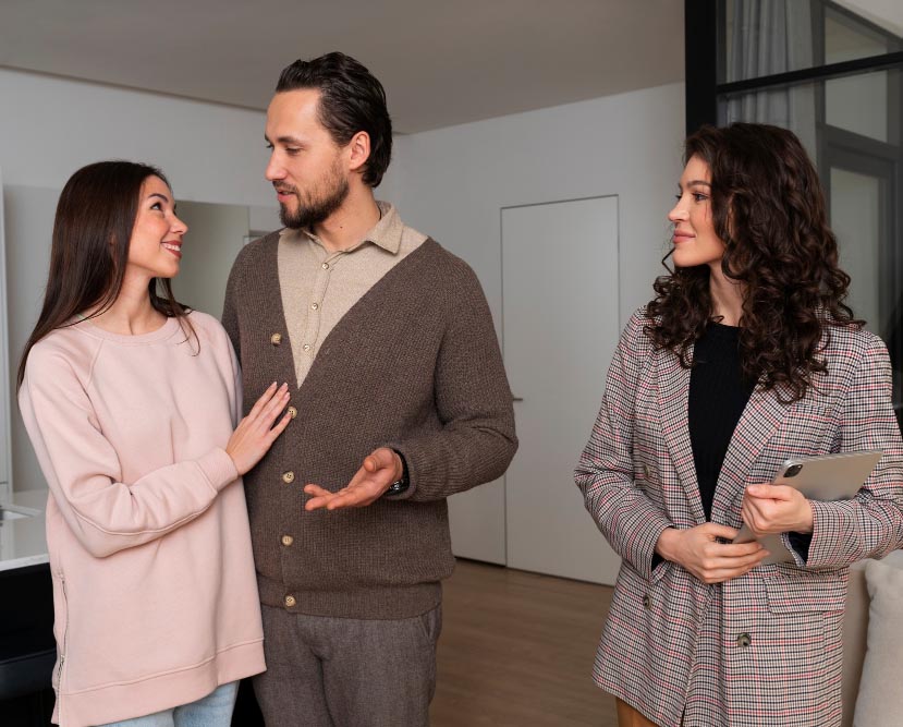 family dealing with agent