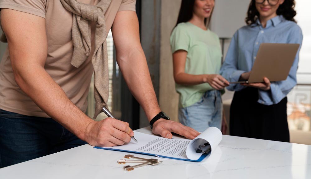 buyer signing document